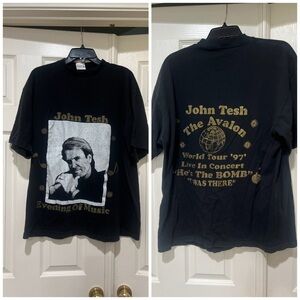 VNTG 90s John Tesh "The Avalon World‎ Tour '97 Live In Concert" t-shirt size Xl